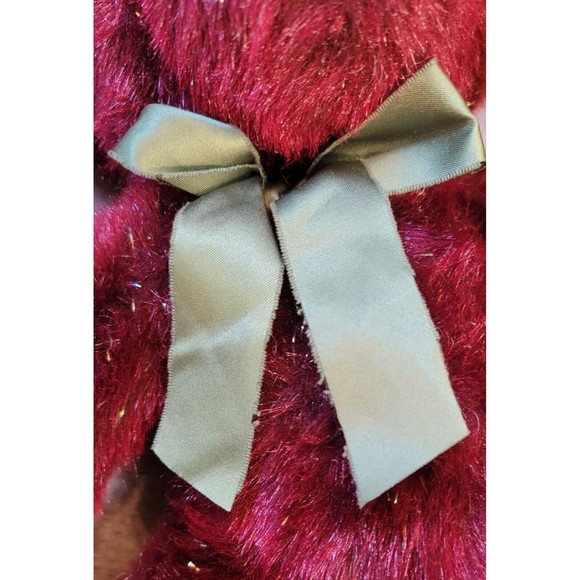 Russ Burgundy Spangles Festive Gatherings Teddy Bear Plush Stuffed Animal 14" - Picture 7 of 10